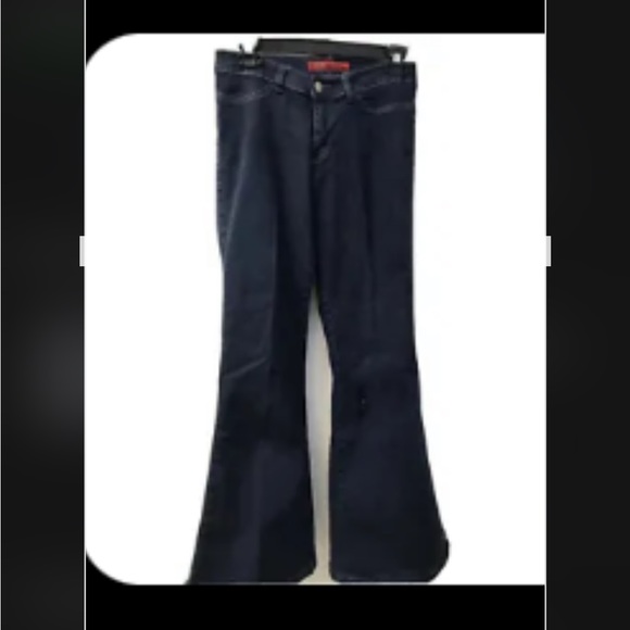 Nitron Vintage snap side slit Super flare blue denim jeans pants booty Brazilian - Picture 1 of 5